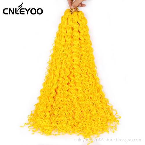 Curly ZiZi Box Braid Crochet Hair 28 Inch Yellow Wavy Box Braids Crochet For Fashion